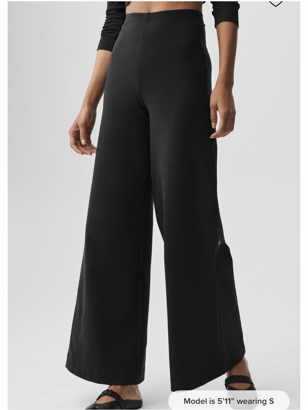ALO Yoga Black Wide-Leg High-Rise Pants